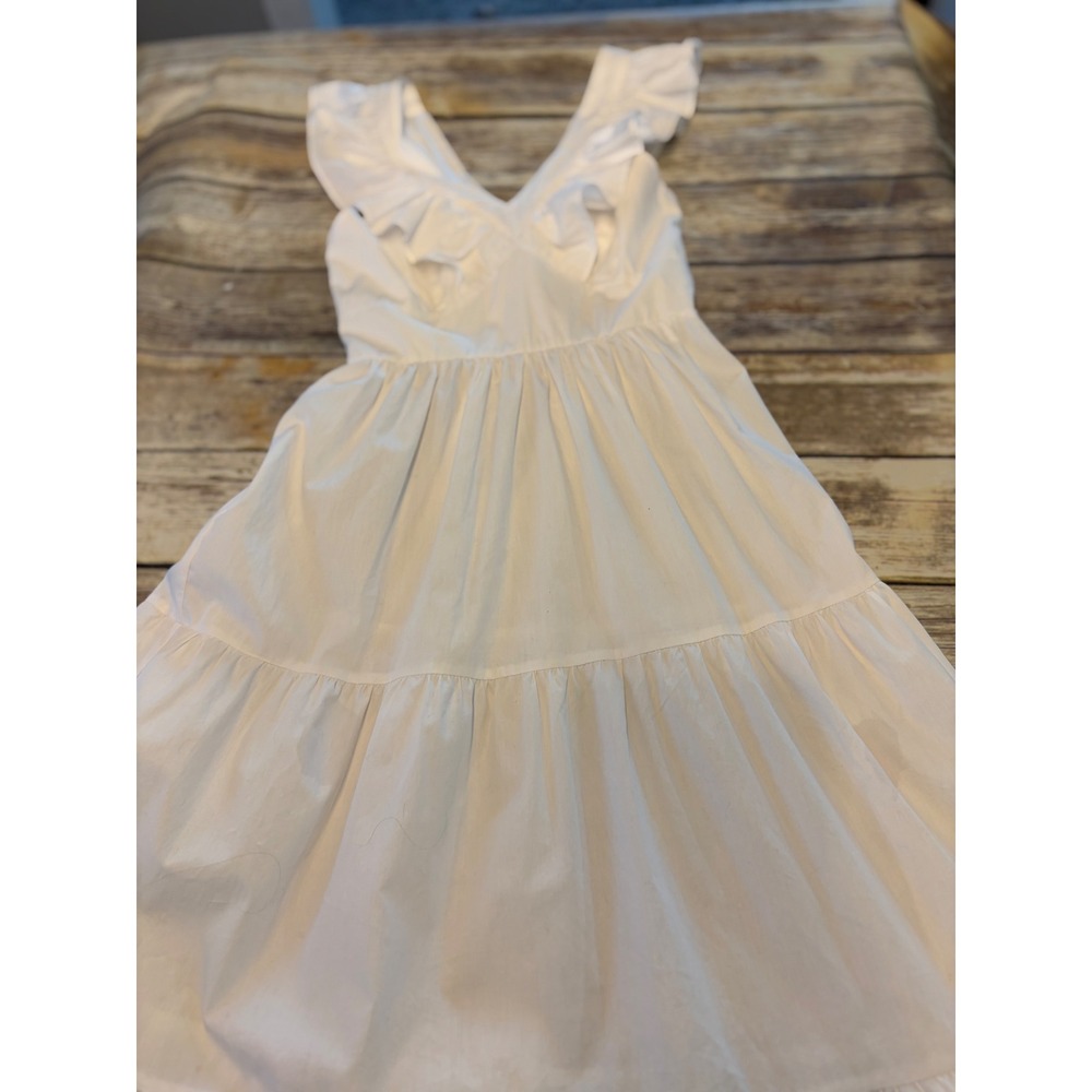 Francescas NWT Small White Ruffle Tiered Midi Dress Cottagecore‎ Feminine  Girly